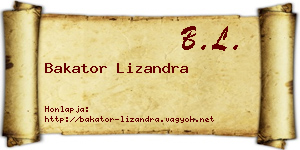 Bakator Lizandra névjegykártya